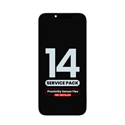 Order the OLED assembly with proximity sensor flex pre-installed for iPhone 14 service pack.