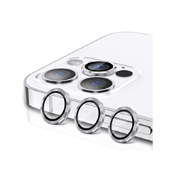 Metal Ring with HD Tempered Glass for iPhone 14 Pro / 14 Pro Max (WHITE)