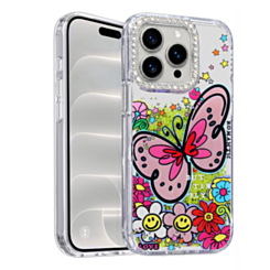 Glitter Shockproof Butterfly Shinny Case (PURPLE) for iPhone 14 Pro Max (Only Ground Shipping)