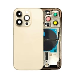 Back Housing Frame with Small Components Pre-Installed for iPhone 14 Pro (NO LOGO) (US Version) (GOLD)