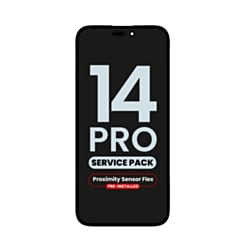 Stock up on the OLED assembly with proximity sensor flex pre-installed for iPhone 14 Pro, service pack.
