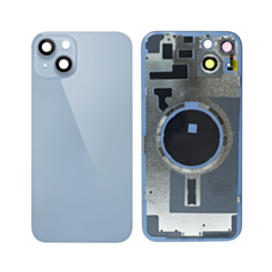 Shop the back glass with frame and MagSafe magnet for the iPhone 14 Plus — in Blue, no logo.