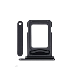 Order the dual SIM card tray for the iPhone 14 or 14 Plus — in Midnight.
