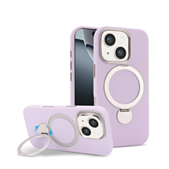 Silicone Magnetic Ring Stand Case for iPhone 17E / 16E / 15 / 14 / 13 (LILAC) (Only Ground Shipping)