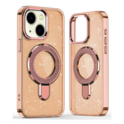 Glitter Ring Stand Protective Case for iPhone 17E / 16E / 15 / 14 / 13 (GOLD) (Only Ground Shipping)