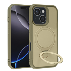 Shockproof Case with Magnetic Kickstand for iPhone 17E / 16E / 15 / 14 / 13 (KHAKI) (Only Ground Shipping)