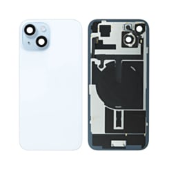 Back Glass with MagSafe Magnet & NFC & Flashlight Flex for iPhone 15 (NO LOGO) (BLUE)