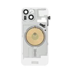 Clear Back Glass with Wireless NFC and MagSafe Magnet for iPhone 15 (NO LOGO) (BLUE)