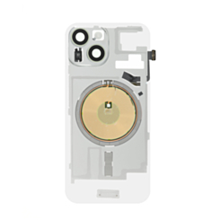 Clear Back Glass with Wireless NFC and MagSafe Magnet for iPhone 15 (NO LOGO) (GREEN)