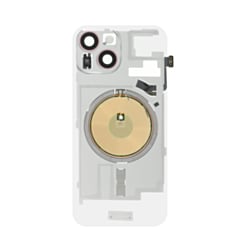 Clear Back Glass with Wireless NFC and MagSafe Magnet for iPhone 15 (NO LOGO) (PINK)