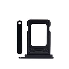 Dual Sim Card Tray for iPhone 15 / 15 Plus (BLACK)