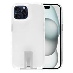 Crystal Clear Transparent Case with Metal Kickstand - CLEAR for iPhone 15 Pro (Only Ground Shipping)