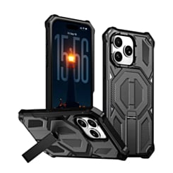 Heavy Duty Rugged Armor Case with Camera Protection Case with Kickstand (BLACK) for iPhone 15 Pro Max (Only Ground Shipping)