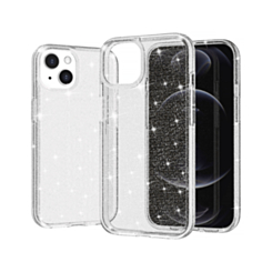 iPhone 14 Plus / 15 Plus Ultra Glossy Protector Case - GLITTER CLEAR (Only Ground Shipping)