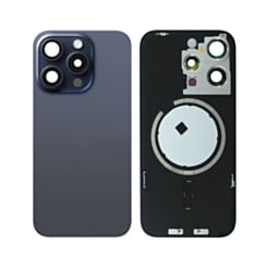 Back Glass with MagSafe Magnet for iPhone 15 Pro (NO LOGO) (BLUE TITANIUM)