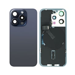 Back Glass with Wireless NFC and MagSafe for iPhone 15 Pro (NO LOGO) (BLUE TITANIUM)