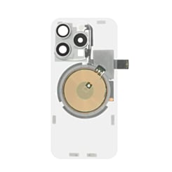 Clear Back Glass with Wireless NFC and MagSafe Magnet for iPhone 15 Pro (NO LOGO) (WHITE TITANIUM)