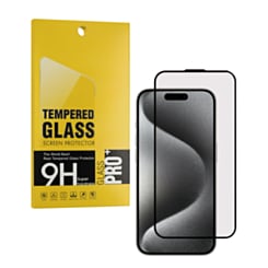 Anti-Scratch Edge to Edge Black Rim Coverage for iPhone 15 Pro (2.5D / 1 Piece)