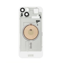 Clear Back Glass with Wireless NFC and MagSafe Magnet for iPhone 15 Plus (NO LOGO) (BLACK)