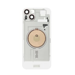 Clear Back Glass with Wireless NFC and MagSafe Magnet for iPhone 15 Plus (NO LOGO) (PINK)