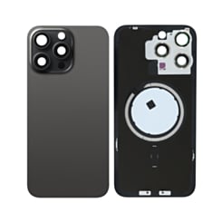 Back Glass with MagSafe Magnet for iPhone 15 Pro Max (NO LOGO) (BLACK TITANIUM)