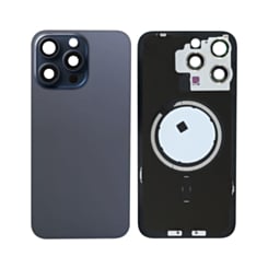 Back Glass with MagSafe Magnet for iPhone 15 Pro Max (NO LOGO) (BLUE TITANIUM)