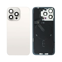 Back Glass with MagSafe Magnet & NFC & Flashlight Flex for iPhone 15 Pro Max (WHITE TITANIUM) (NO LOGO)