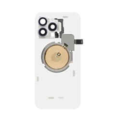 Clear Back Glass with Wireless NFC and MagSafe Magnet for iPhone 15 Pro Max (NO LOGO) (BLUE TITANIUM)