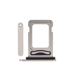 Dual Sim Card Tray for iPhone 15 Pro / 15 Pro Max (WHITE TITANIUM)