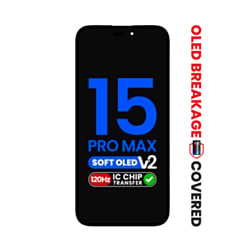 OLED Assembly for iPhone 15 Pro Max (Aftermarket Soft / QV8 / 120HZ (IC Transfer Eligible) (Exclusive OLED Breakage Warranty)