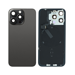 Back Glass with Frame and MagSafe Magnet for iPhone 15 Pro Max (BLACK TITANIUM) (Service Pack)
