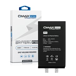 QMAX Base Extended Capacity Replacement Battery for iPhone 16 (Spot Weld Required) (3780 mAh) (Only Ground Shipping)