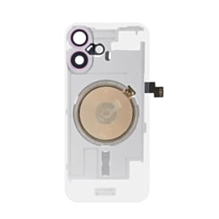 Clear Back Glass with Wireless NFC and MagSafe Magnet for iPhone 16 (NO LOGO) (PINK)