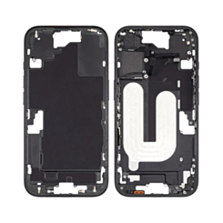 Middle Frame with Photo Capture Button and Small Parts for iPhone 16 (BLACK) (US Version)