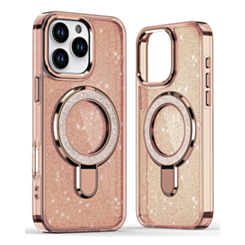 Glitter Ring Stand Protective Case for iPhone 16 Pro Max (GOLD) (Only Ground Shipping)