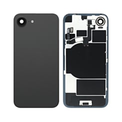 Back Glass with Wireless NFC Charging Flex & Flashlight Flex for iPhone 16e (Black) (Service Pack)