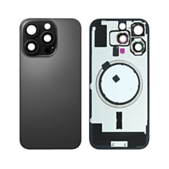 Back Glass with MagSafe Magnet for iPhone 16 Pro (NO LOGO) (BLACK TITANIUM)