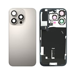 Back Glass with MagSafe Magnet & NFC & Flashlight Flex for iPhone 16 Pro (NO LOGO) (NATURAL TITANIUM)