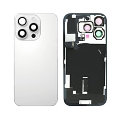 Back Glass with MagSafe Magnet & NFC & Flashlight Flex for iPhone 16 Pro (NO LOGO) (WHITE TITANIUM)