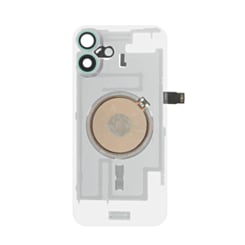 Clear Back Glass with Wireless NFC and MagSafe Magnet for iPhone 16 Plus (NO LOGO) (TEAL)