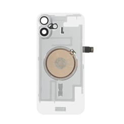 Clear Back Glass with Wireless NFC and MagSafe Magnet for iPhone 16 Plus (NO LOGO) (WHITE)