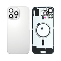 Back Glass with MagSafe Magnet for iPhone 16 Pro Max (NO LOGO) (WHITE TITANIUM)