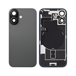 Back Glass with Frame and Wireless NFC Charging Flex and MagSafe Magnet for iPhone 17 (NO LOGO) (BLACK)