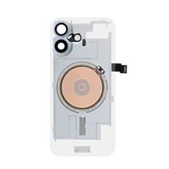 Clear Back Glass with Frame and Wireless NFC Charging Flex and MagSafe Magnet for iPhone 17 (NO LOGO) (MIST BLUE)