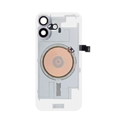 Clear Back Glass with Frame and Wireless NFC Charging Flex and MagSafe Magnet for iPhone 17 (NO LOGO) (LAVENDER)