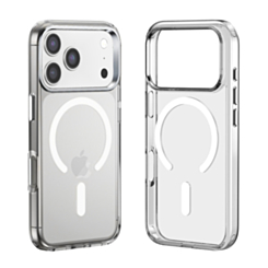 Wireless Charging Clear Case with Metal Camera Frame - BLACK for iPhone 17 Pro (Only Ground Shipping)