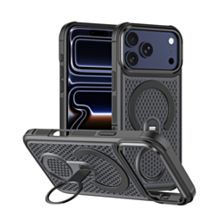 Honeycomb Design 360 Rotating Ring Kickstand Case (BLACK) for iPhone 17 Pro Max (Only Ground Shipping)