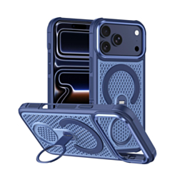 Honeycomb Design 360 Rotating Ring Kickstand Case (NAVY BLUE) for iPhone 17 Pro Max (Only Ground Shipping)