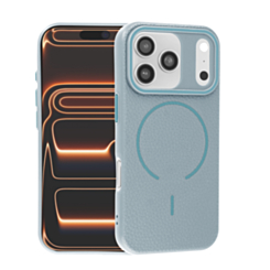 Magnetic Leather Soft Cases (WAYNE BLUE) for iPhone 17 Pro Max (Only Ground Shipping)