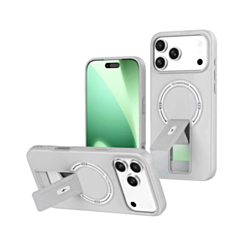 Rugged Magnetic Case with Hidden Kickstand (WHITE) for iPhone 17 Pro Max (Only Ground Shipping)